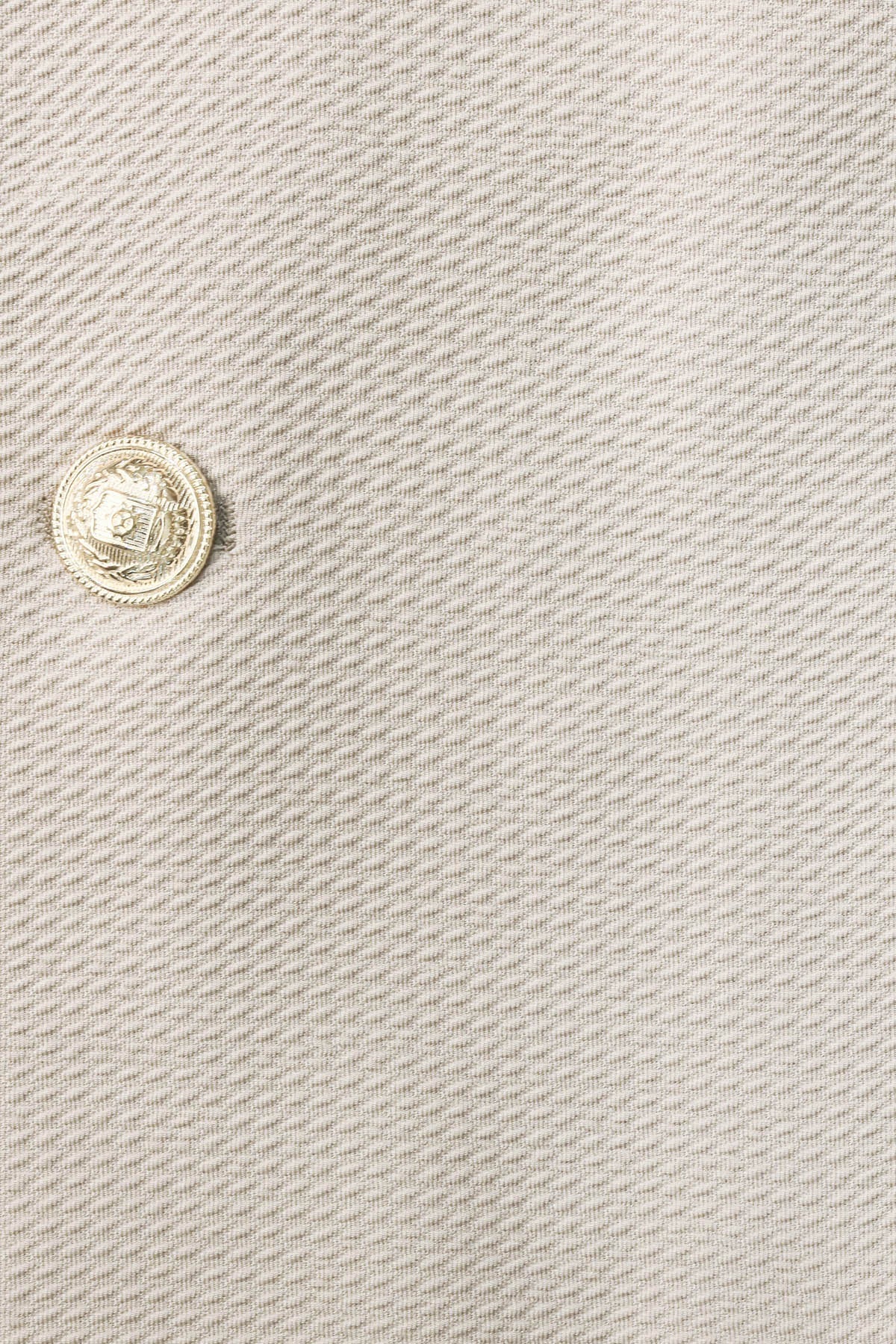 Beige Textured Gold Metal Button Slim Fit Men's Blazer Jacket - Wessi